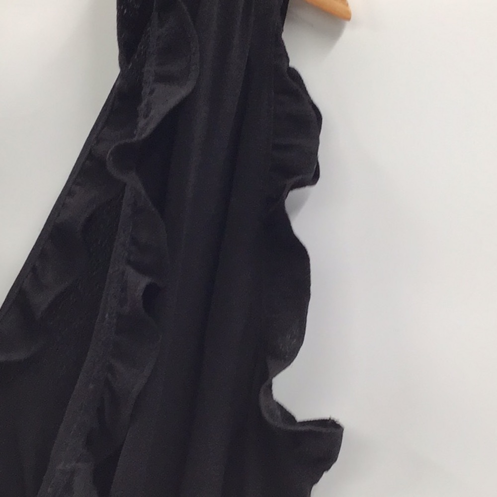 Max Studio Black Ruched Ruffled  romper - Picture 5 of 10